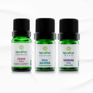 Kit de Óleos Essenciais Saúde & Bem-Estar Físico – Cravo Botão, Erva Baleeira & Verbena
